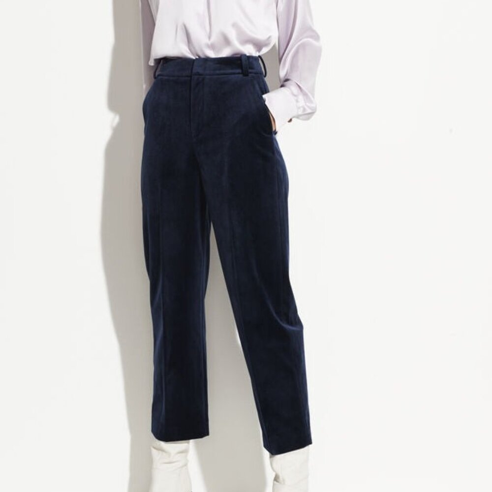 Vince Velvet Cropped Trouser in Baltic Size 6 NWT